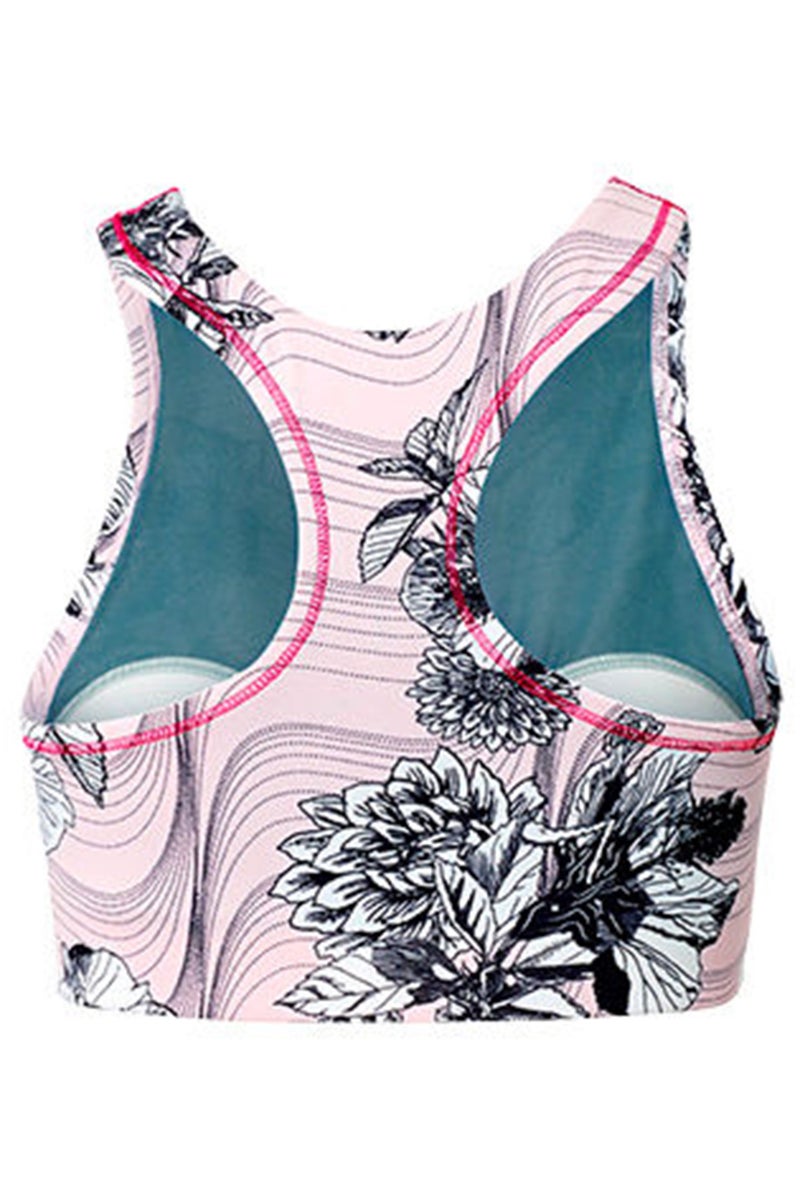 Tchibo Women Padded Unlined Sports Bra, Pink Combo - Image 3